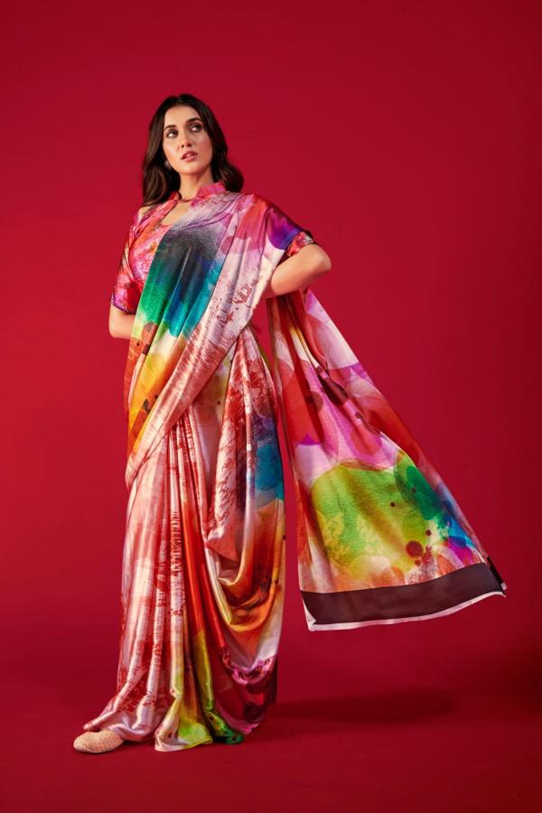 Rajpath Alexa Printed Wear Satin Crepe Saree Collection